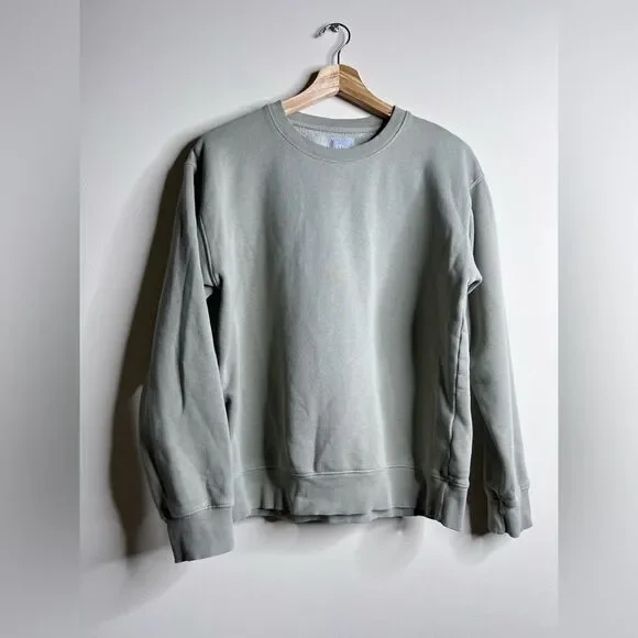Aritzia TNA Cozy AF Fleece Crew Sweatshirt Mint Green Size Small - Picture 7 of 10